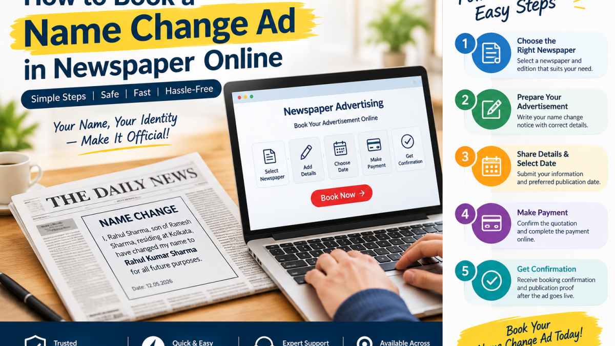 How to Book a Name Change Ad in Newspaper Online